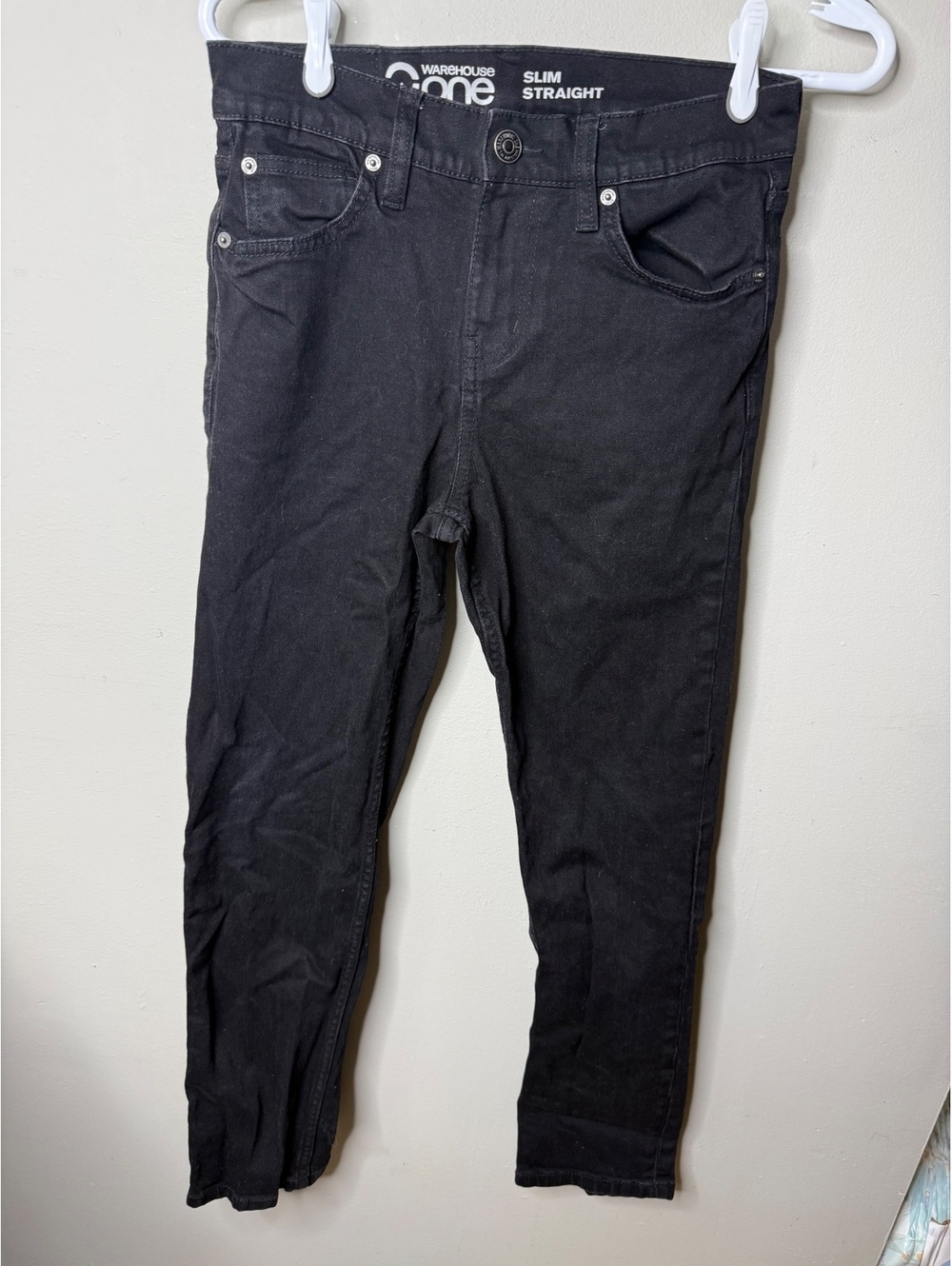 Warehouse One Men's Black Slim Straight Jeans Size 26/30